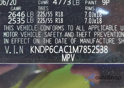 2021 Kia Sportage S из США, поврежденный, VIN KNDP6CAC1M7852538